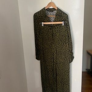 Zara green animal print set